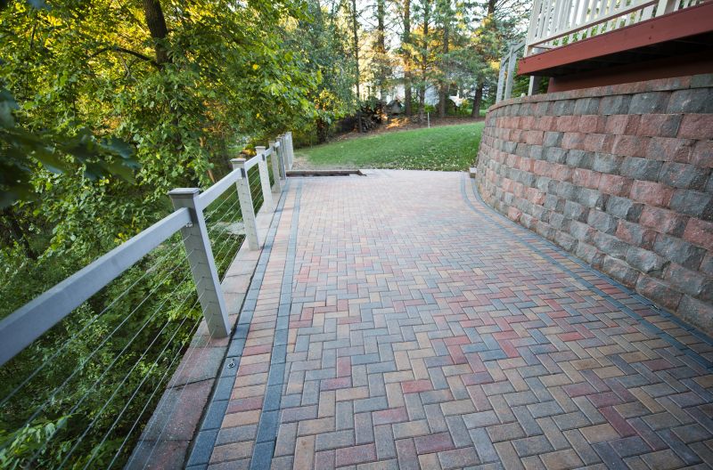 Classic herringbone paver pattern